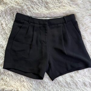 J Crew Black Pleated Crepe Shorts Size 2